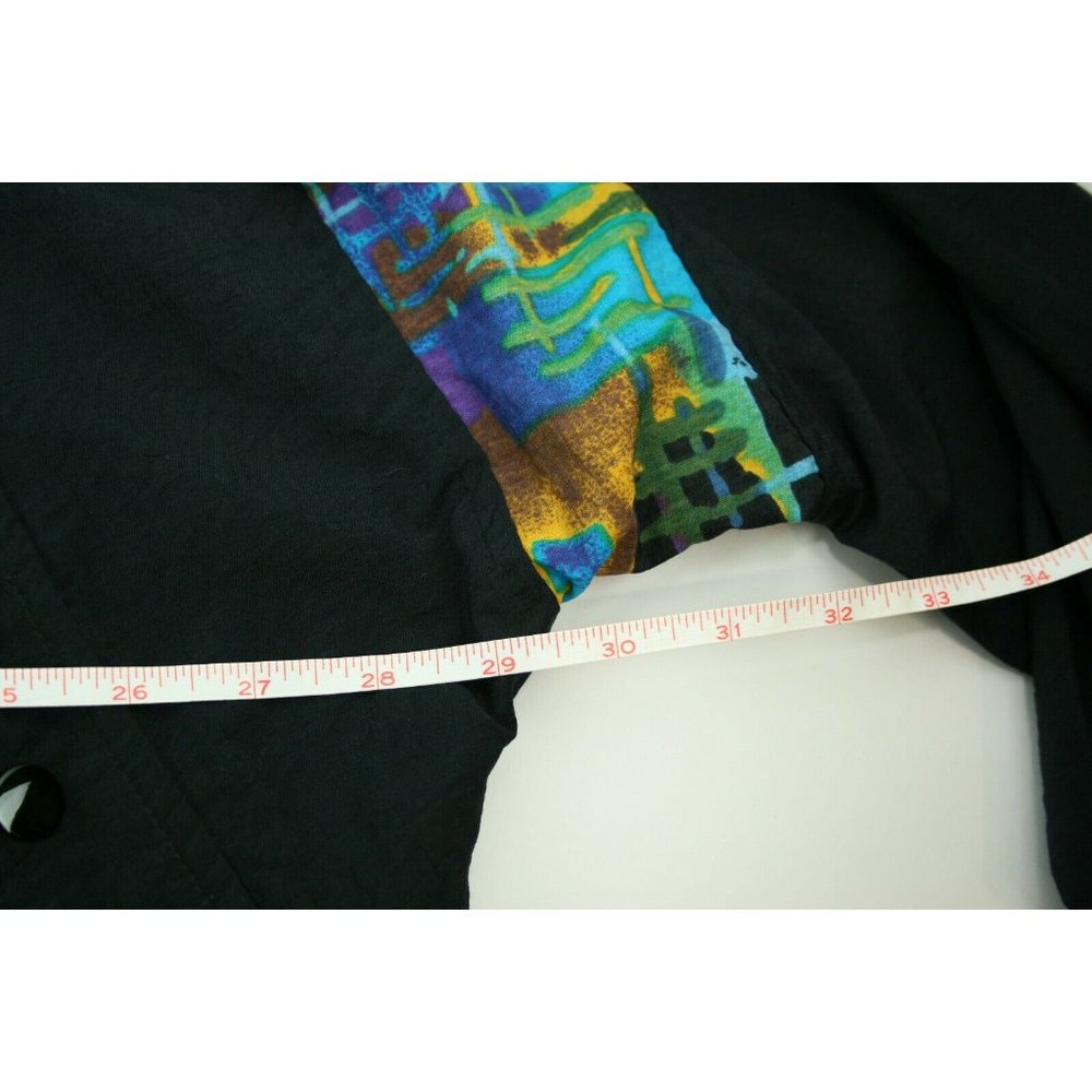 Tower Bay Jacket Vintage Mens Sz 2XL Windbreaker Black Blue 100% Nylon - Picture 5 of 9